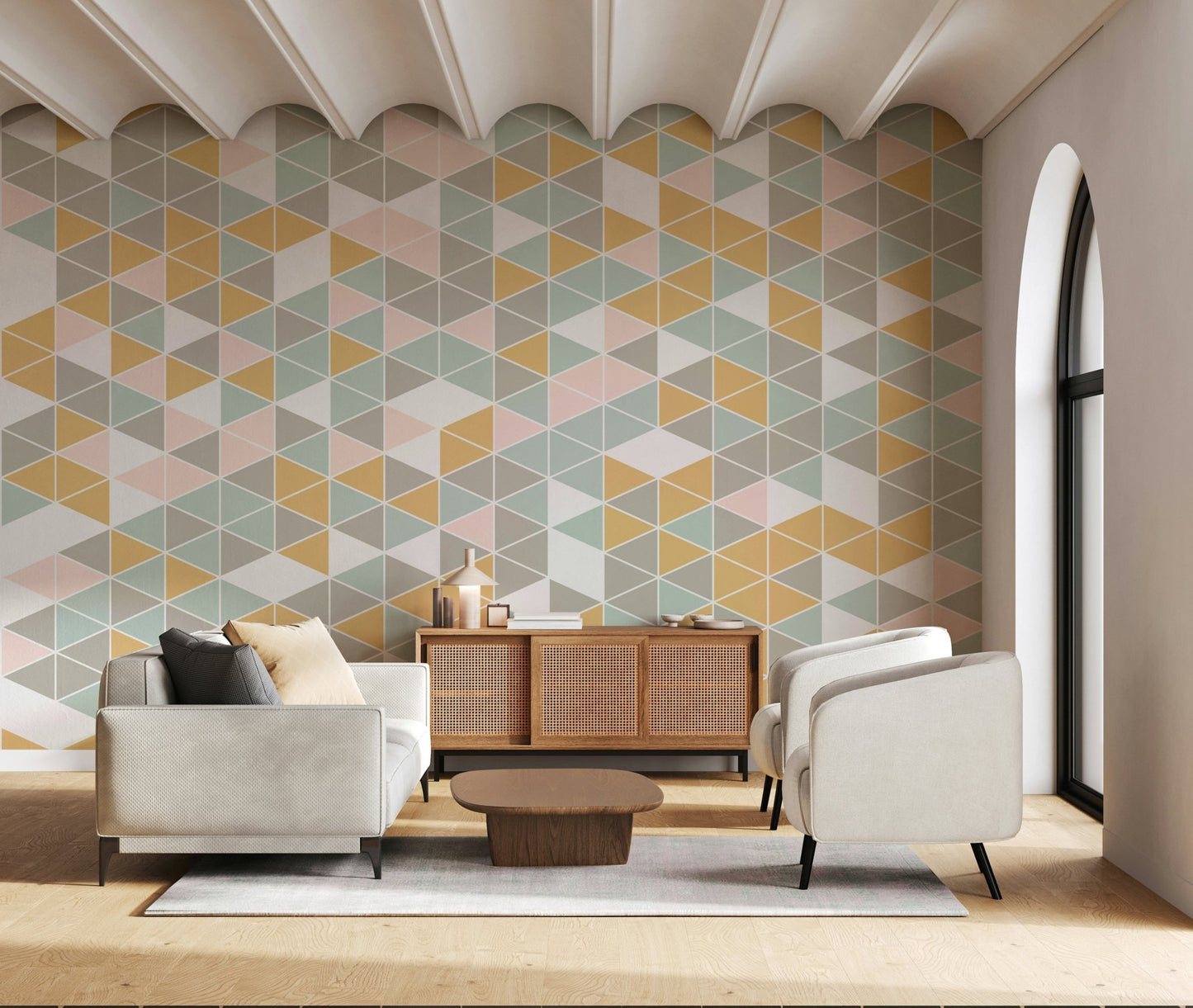 Minimalist triangle wall mural