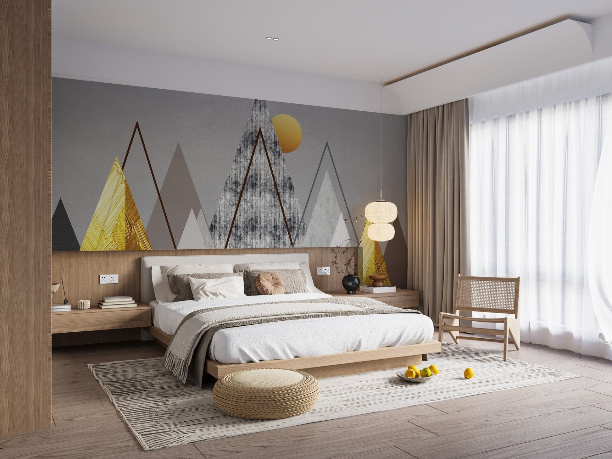 Geometric Horizon Wallpaper Mural - Wallanza