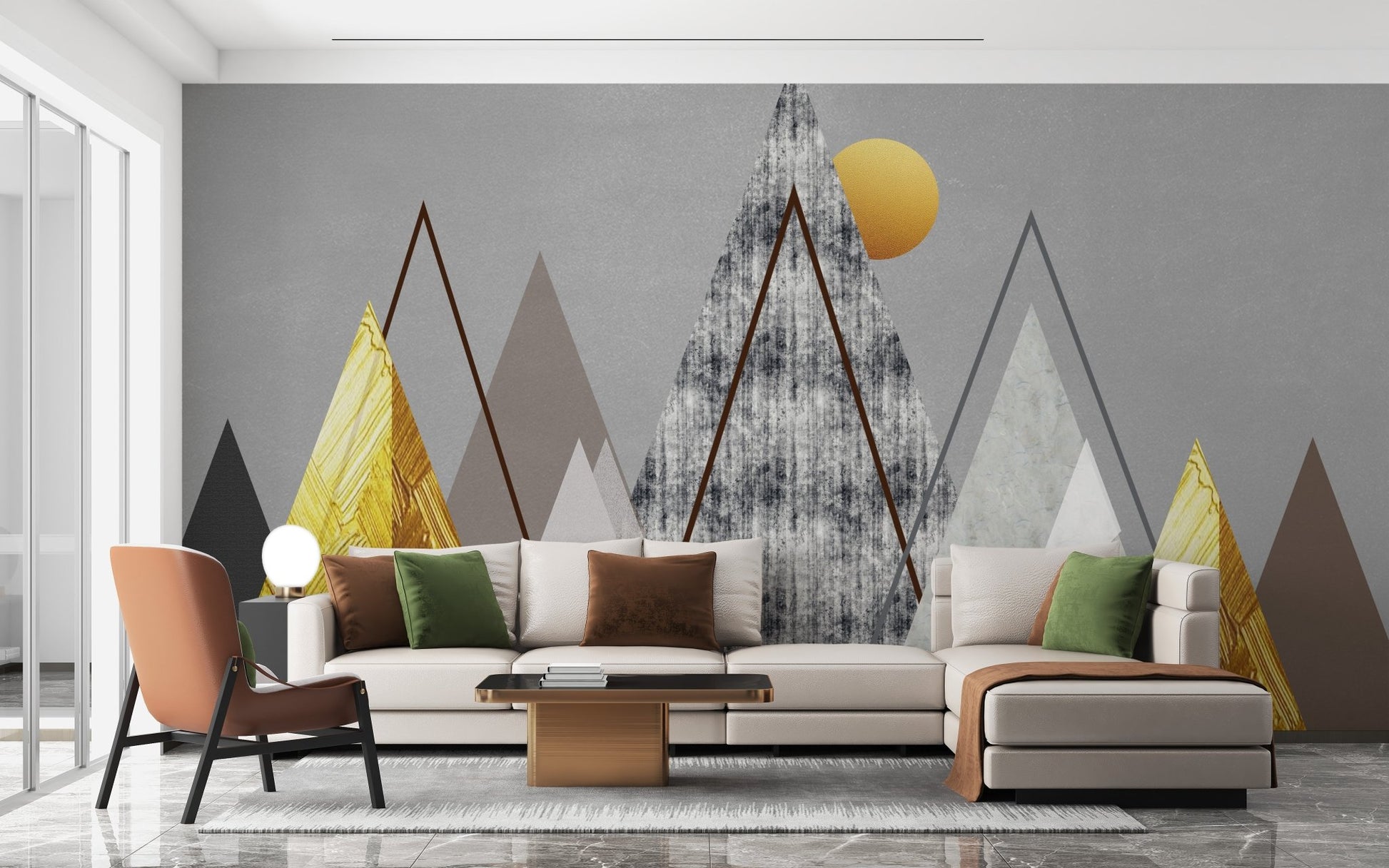 Geometric Horizon Wallpaper Mural - Wallanza