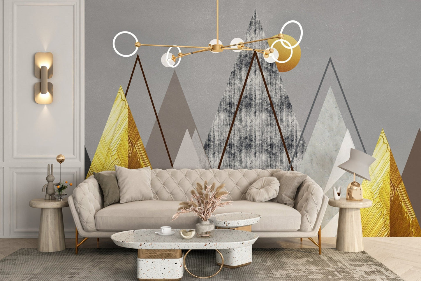 Geometric Horizon Wallpaper Mural - Wallanza
