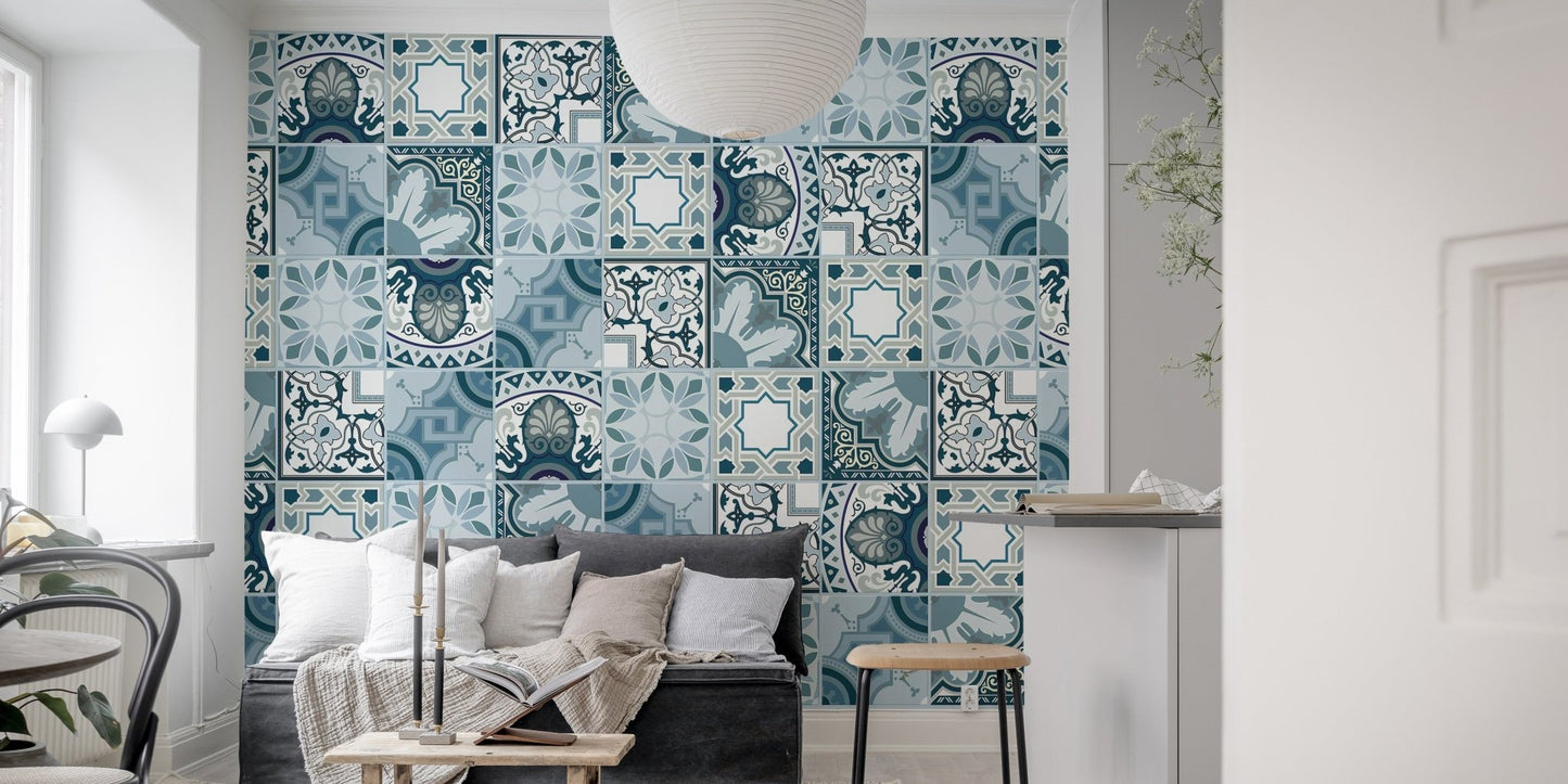 Geometric Mosaic Tile Harmony Wall Murals featuring intricate tile patterns.