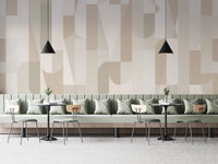 Geometric Sepia Wall Mural - Wallanza