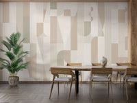 Geometric Sepia Wall Mural - Wallanza