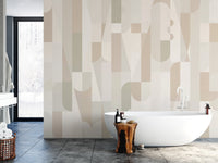Geometric Sepia Wall Mural - Wallanza