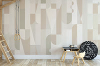 Geometric Sepia Wall Mural - Wallanza