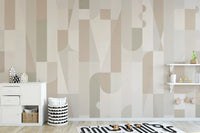 Geometric Sepia Wall Mural - Wallanza