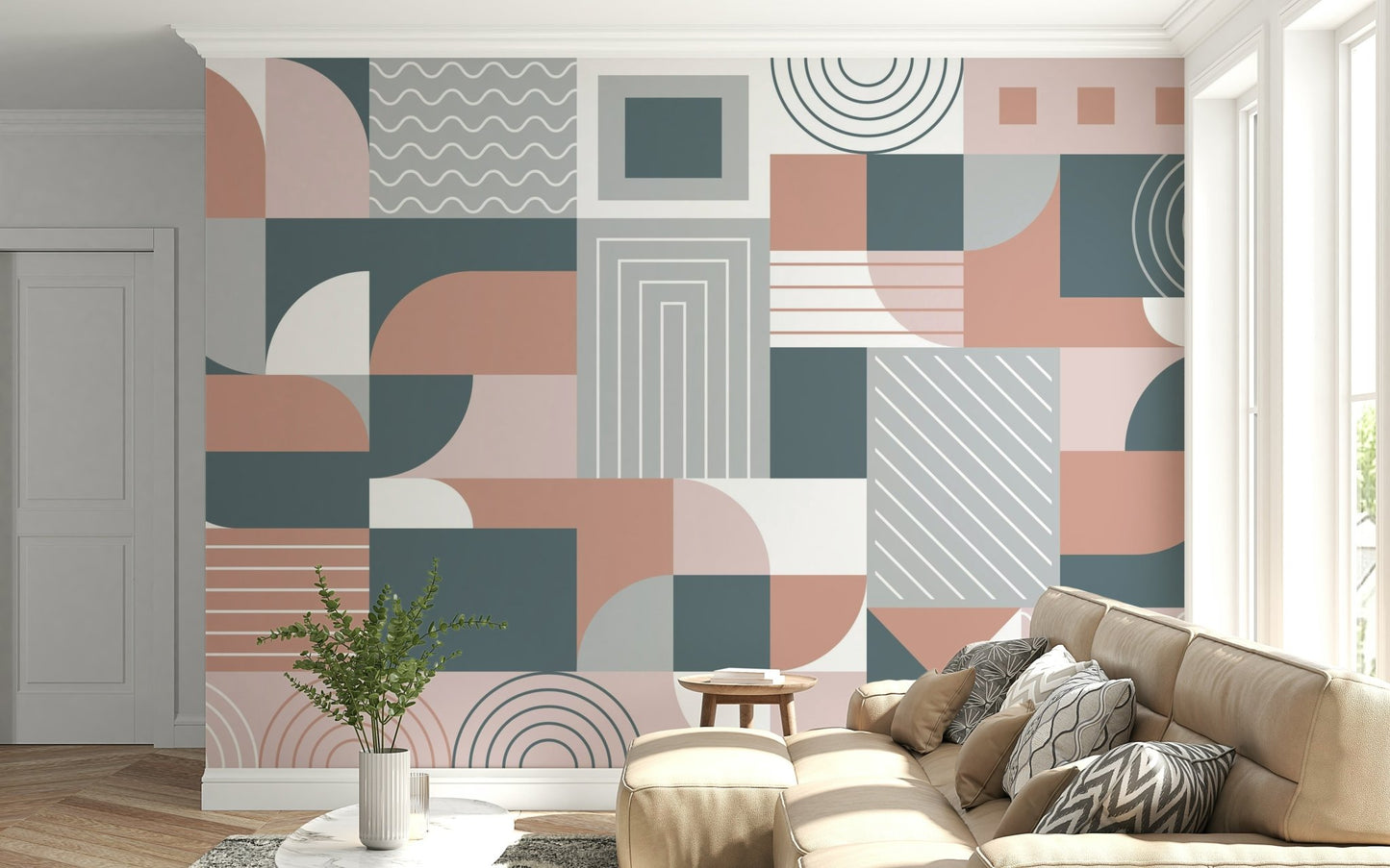 Geometric Wall Mural - Wallanza