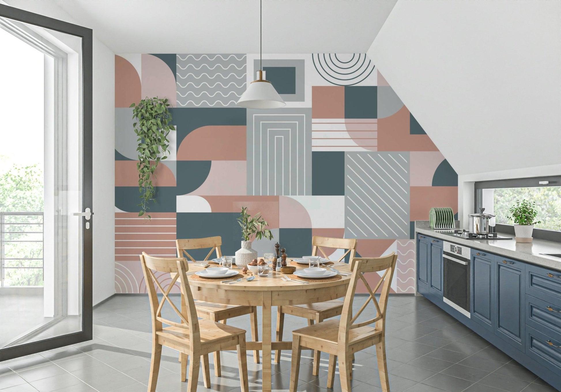 Geometric Wall Mural - Wallanza