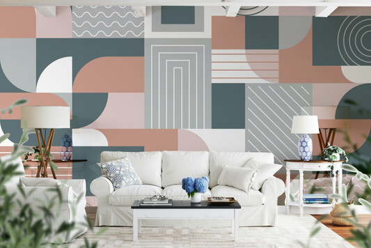 Geometric Wall Mural - Wallanza