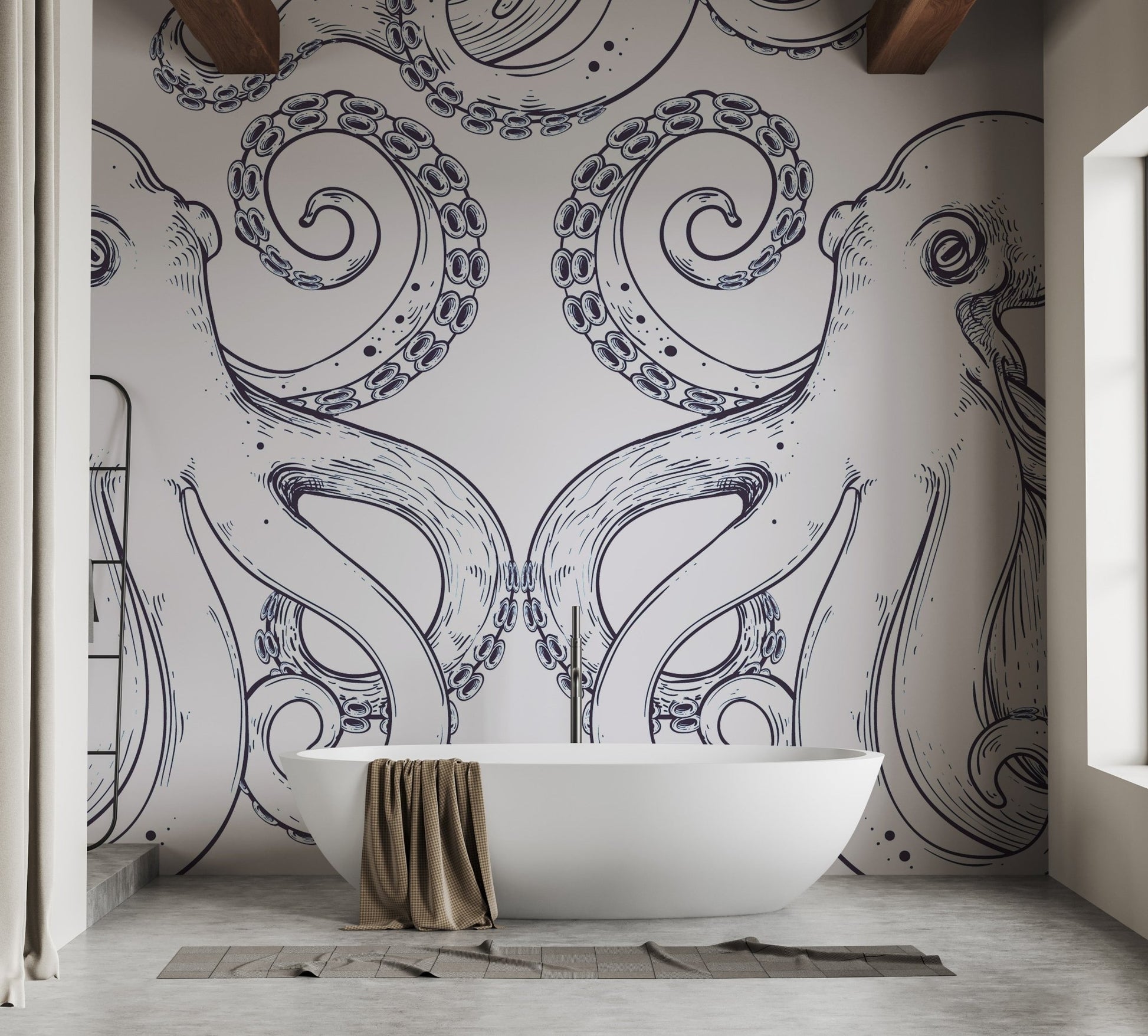 Giant Octopus Sea Wall Mural - Wallanza