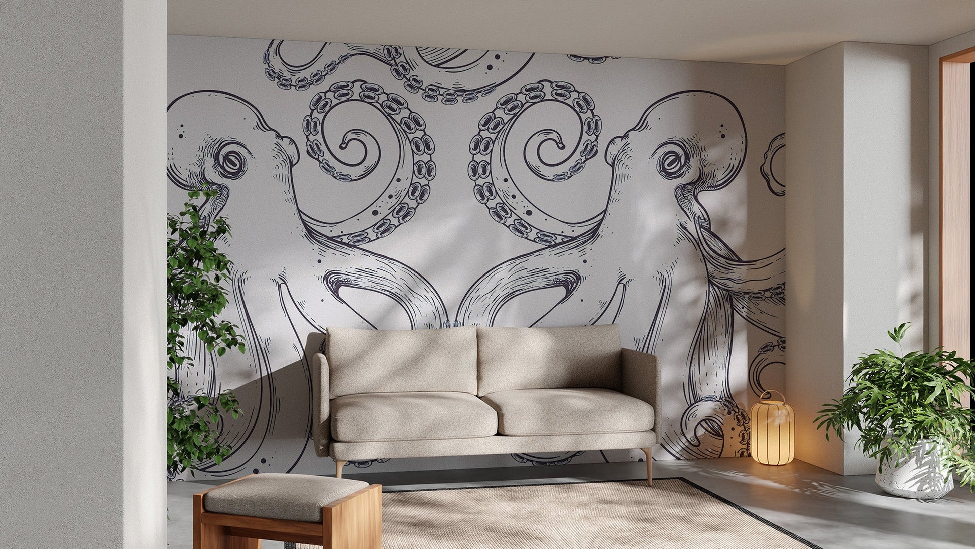 Giant Octopus Sea Wall Mural - Wallanza
