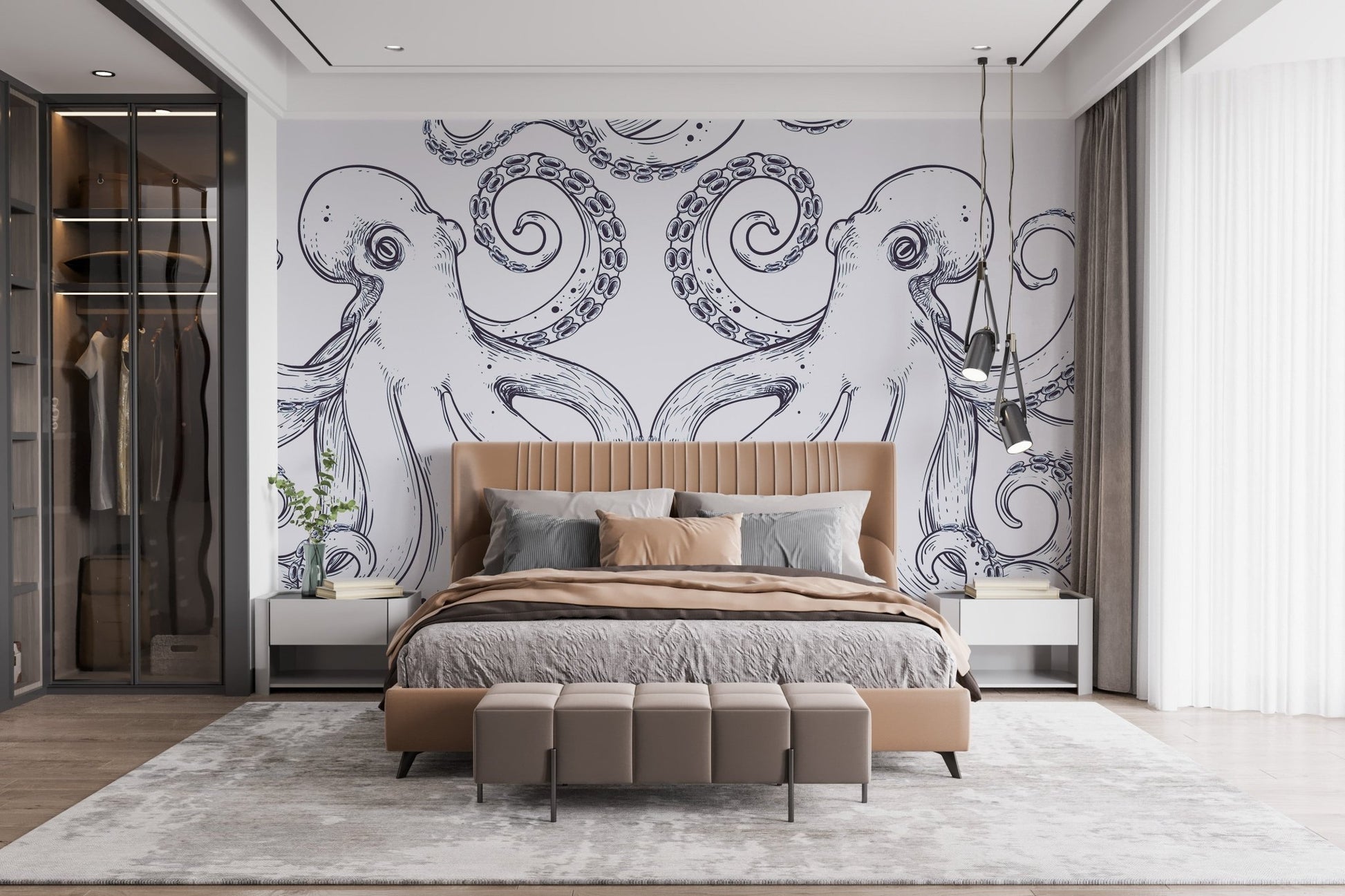 Giant Octopus Sea Wall Mural - Wallanza