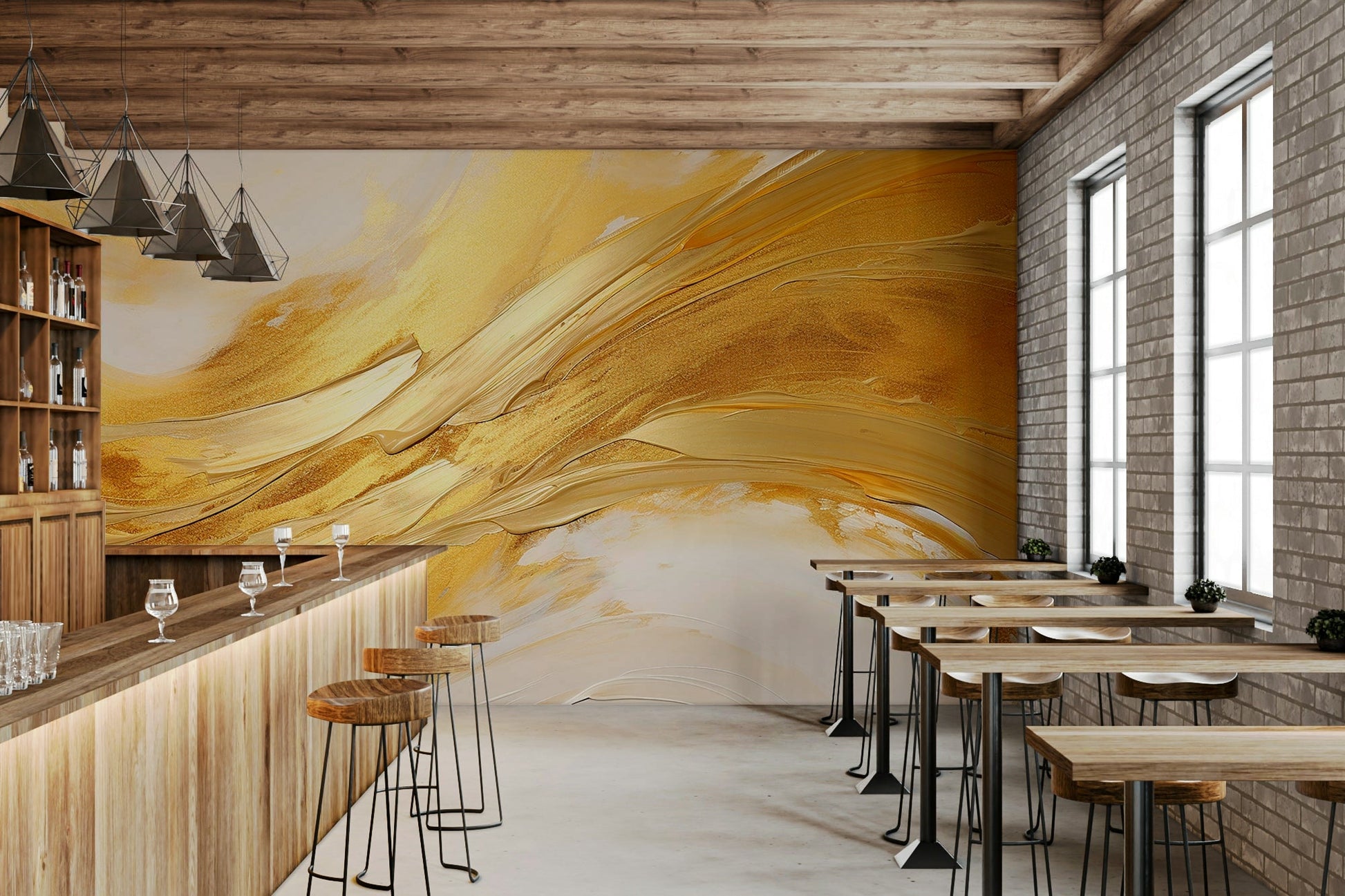 Gilded Horizons Wall Mural - Wallanza