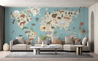 Global Wildlife Wallpaper Mural - Wallanza