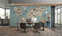 Global Wildlife Wallpaper Mural - Wallanza