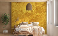 Golden sheen wallpaper mural in warm yellow tone.