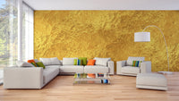 Shimmering gold wall mural for statement wall decor.