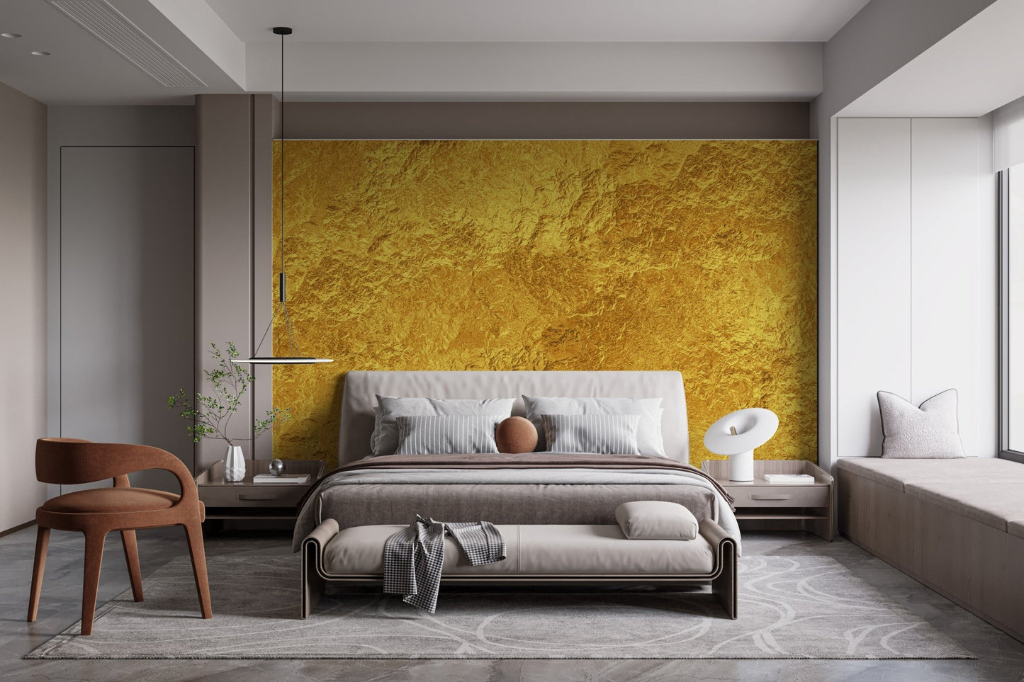 Contemporary gold texture wall mural design.