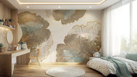 Golden Ginkgo Leaf Wall Mural - Wallanza