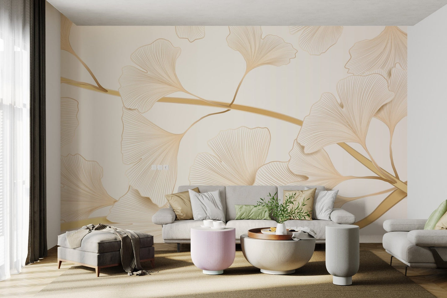 Golden Ginkgo Leaf Wallpaper - Wallanza
