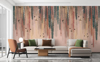 Golden Glow Wisteria Wallpaper Mural - Wallanza