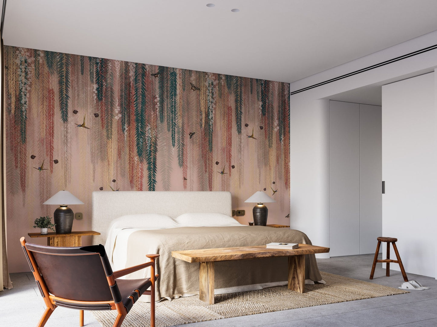 Golden Glow Wisteria Wallpaper Mural - Wallanza