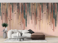 Golden Glow Wisteria Wallpaper Mural - Wallanza