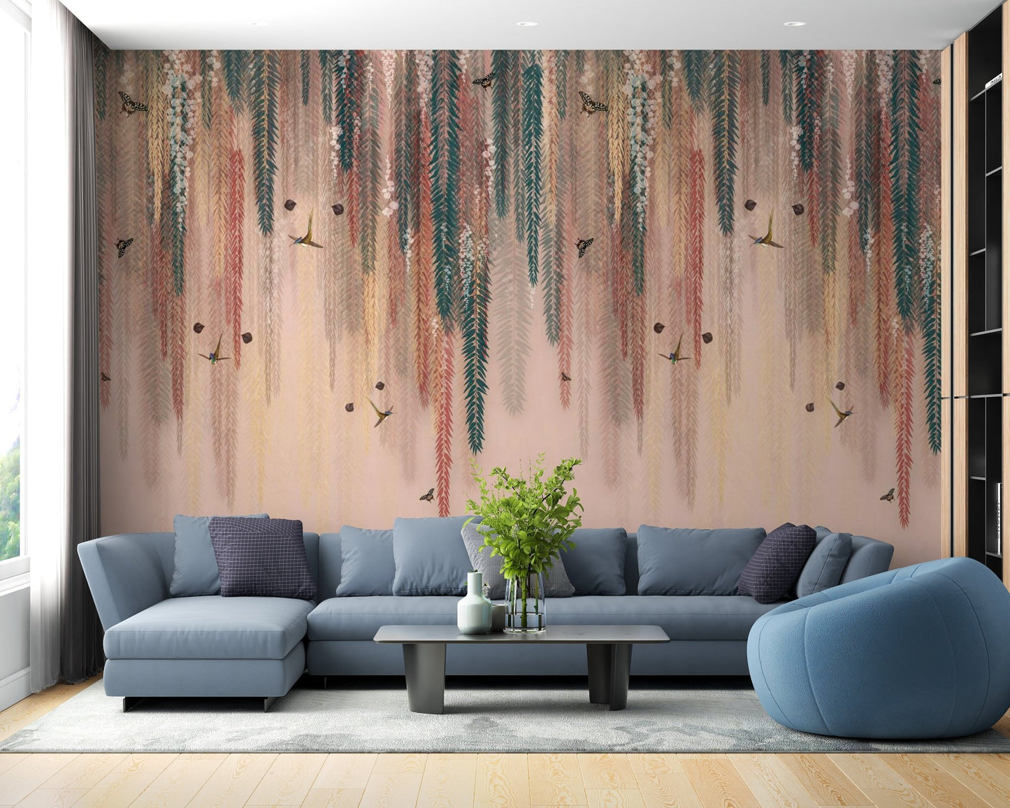 Golden Glow Wisteria Wallpaper Mural - Wallanza