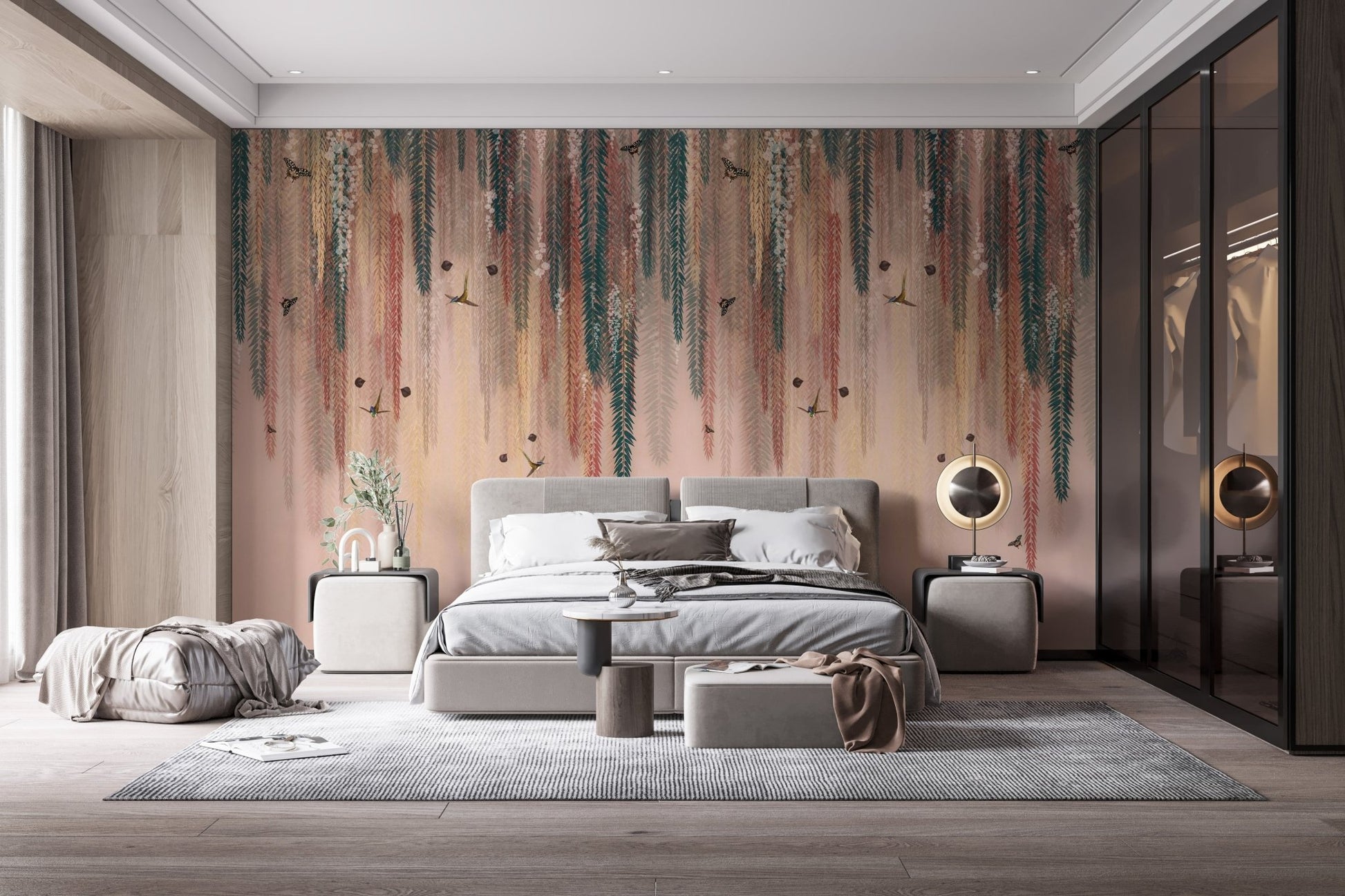 Golden Glow Wisteria Wallpaper Mural - Wallanza