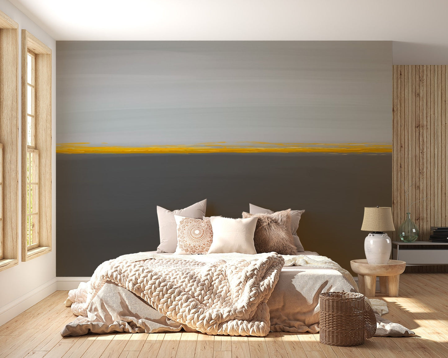 Golden Horizon Wallpaper Mural - Wallanza