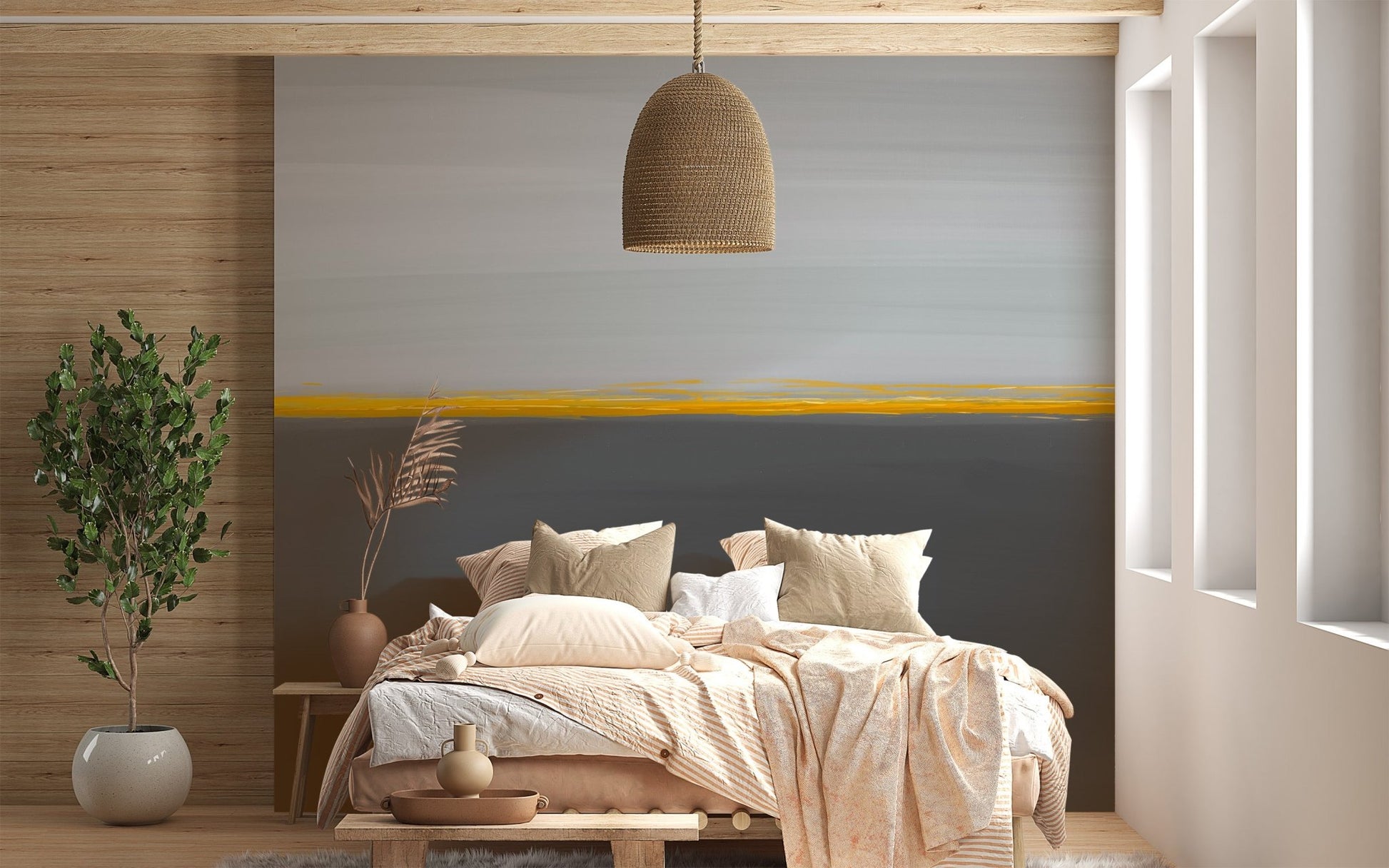 Golden Horizon Wallpaper Mural - Wallanza