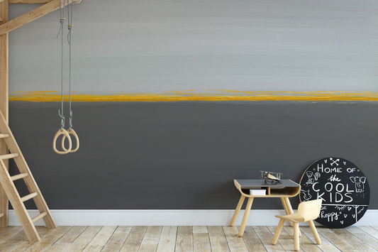 Golden horizon wallpaper mural abstract gray and gold wallpaper.