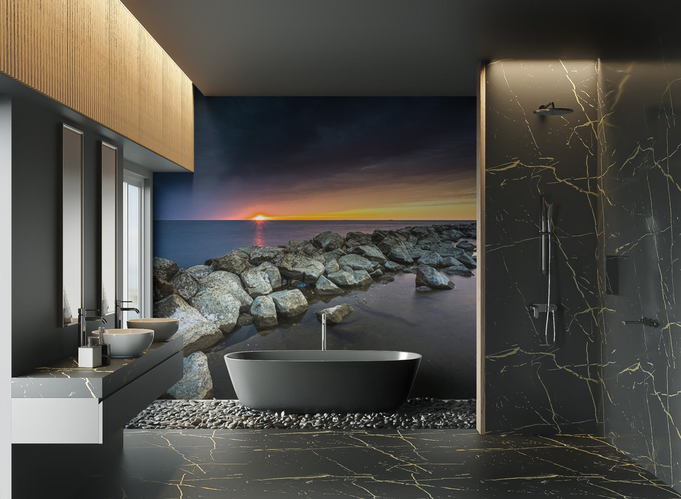 Golden Hour Ocean Wallpaper - Wallanza