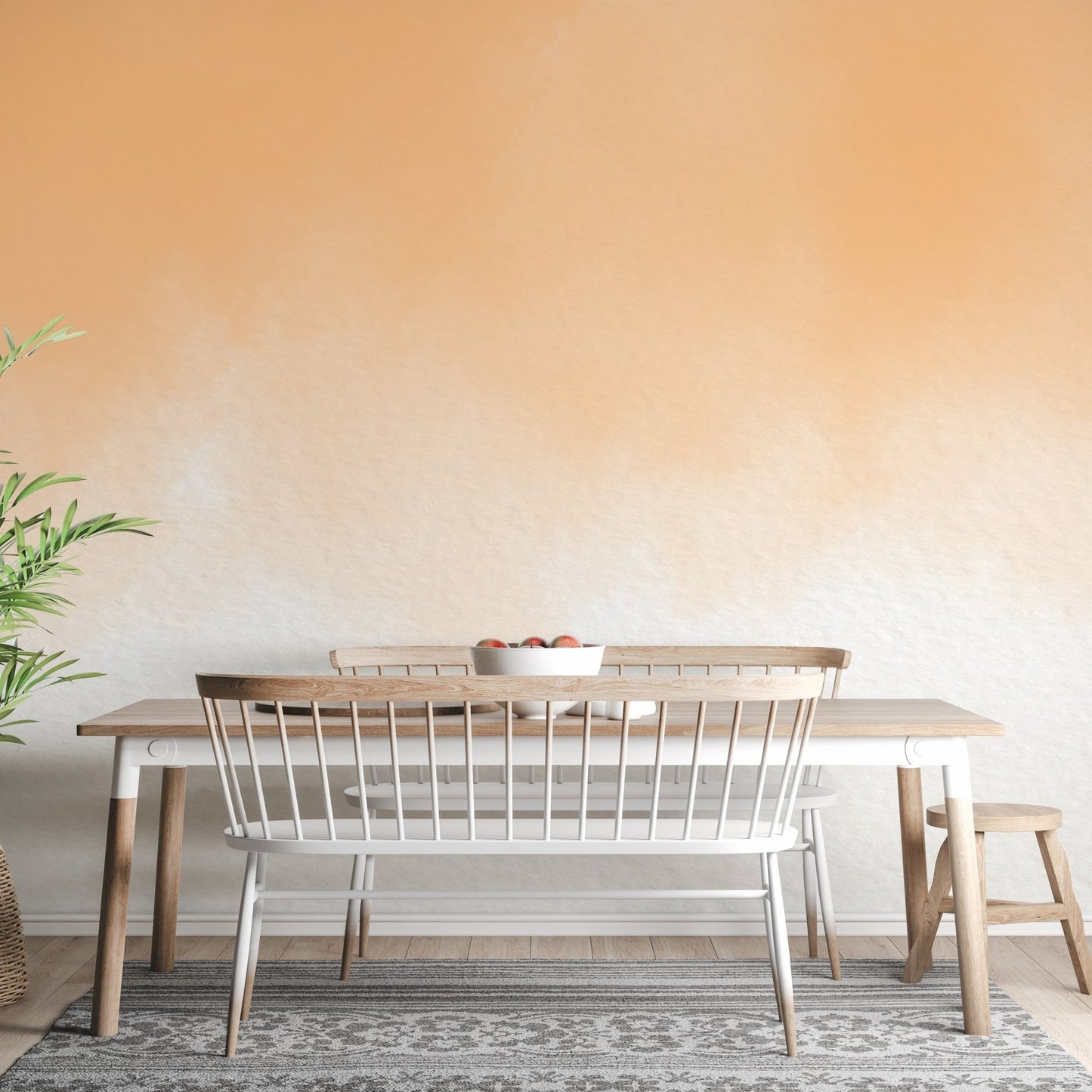 Golden hour watercolor wall mural with soft ombre effect.