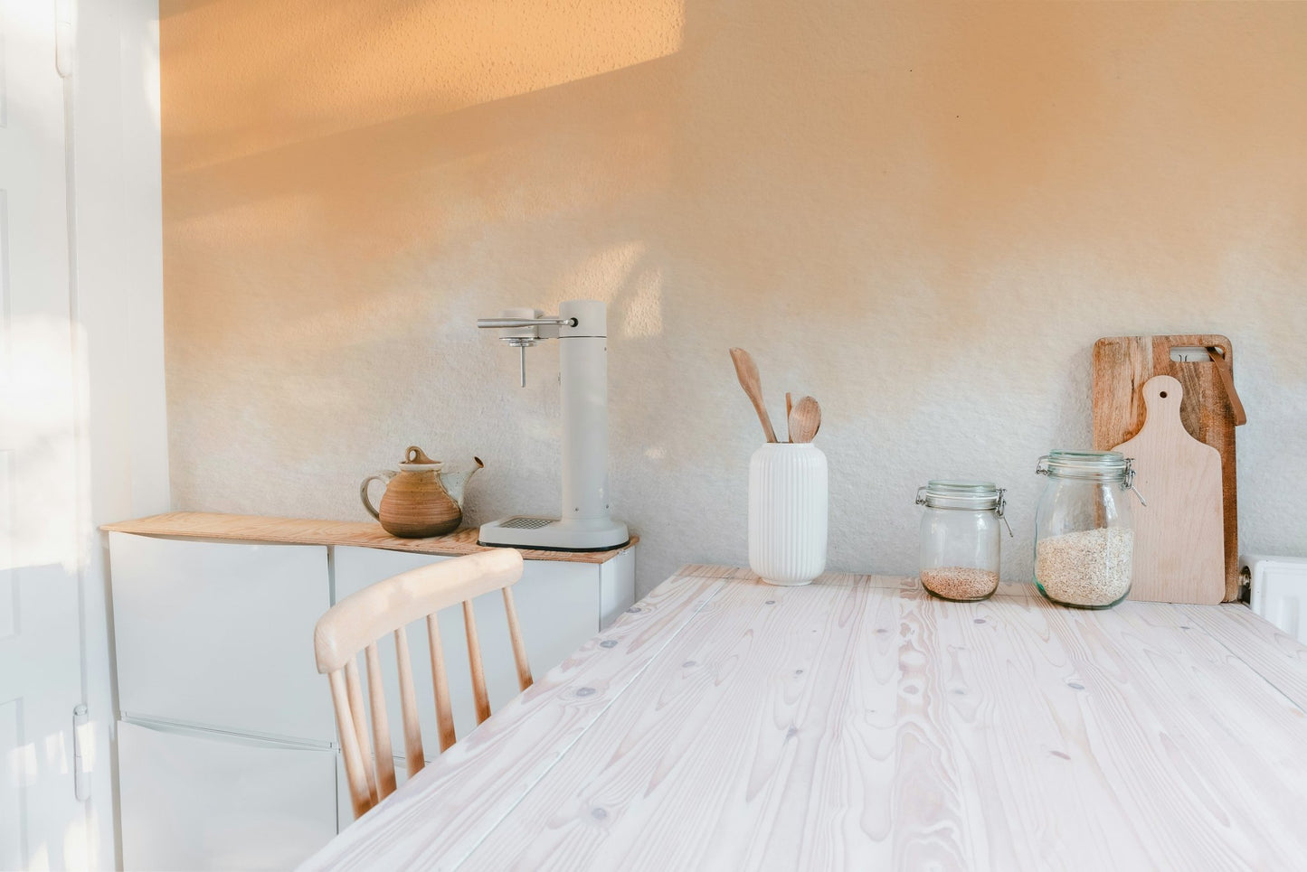 Golden hour watercolor wall mural in modern gradient color blend.