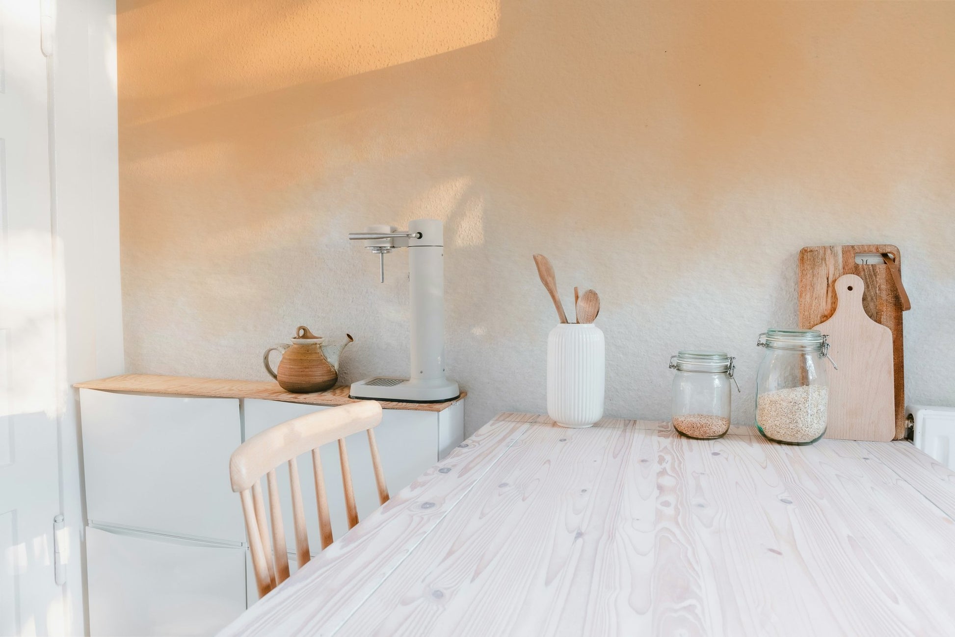 Golden hour watercolor wall mural in modern gradient color blend.