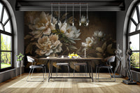 Golden Peony Floral Wallpaper - Wallanza