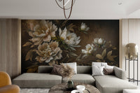 Golden Peony Floral Wallpaper - Wallanza