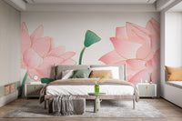 Golden Pink Petal Symphony Wallpaper Murals - Wallanza