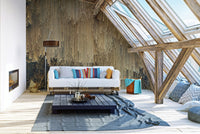 Golden pixel bliss mural for contemporary and trendy attic living room interiors.
