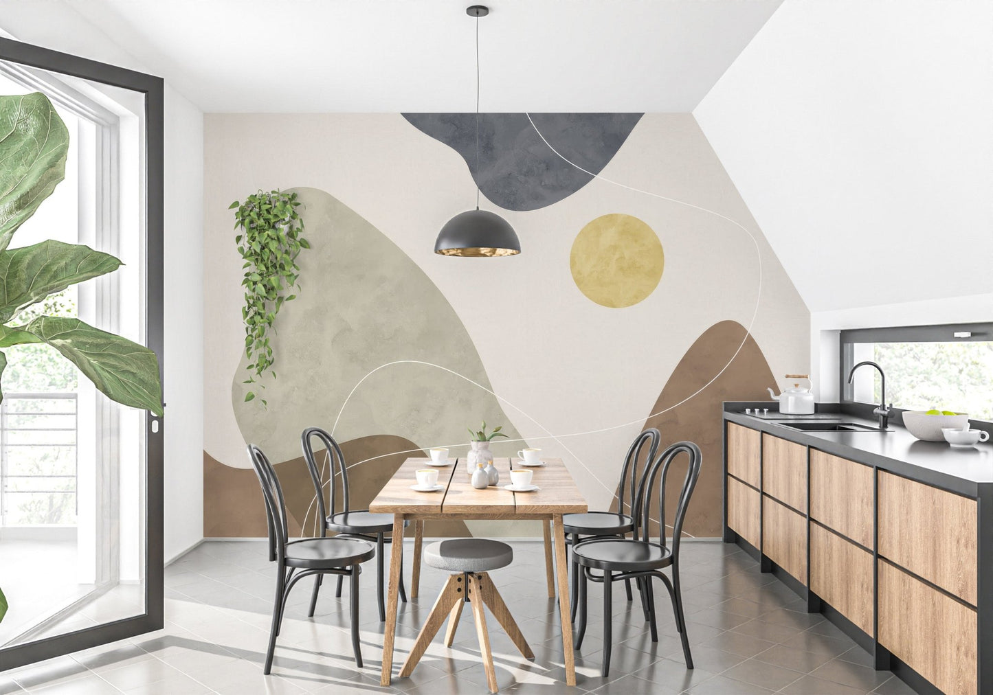 Golden Sun Wallpaper Mural - Wallanza