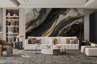 Golden Veined Marble Wall Mural - Wallanza