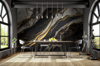 Golden Veined Marble Wall Mural - Wallanza