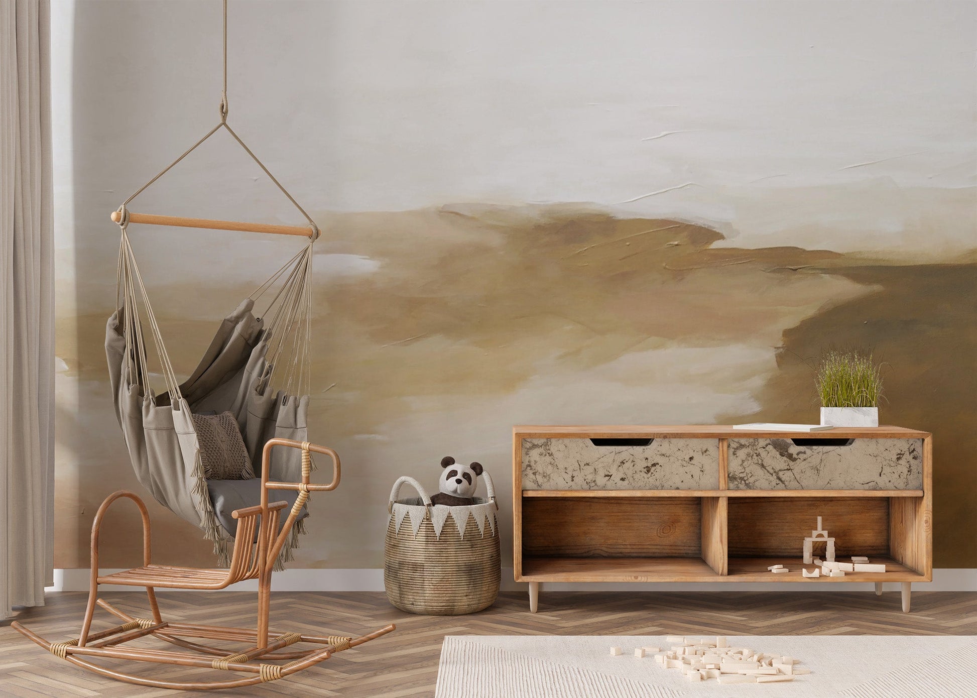 Golden Watercolor Abstract Wallpaper - Wallanza