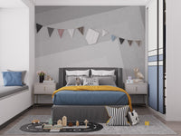 Artistic gradient mural for serene spaces
