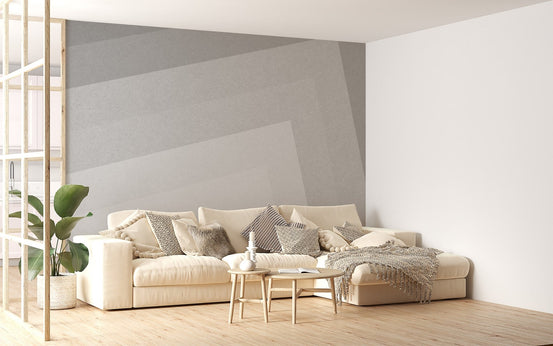 Matte gray layered wallpaper minimalist wall mural pattern.