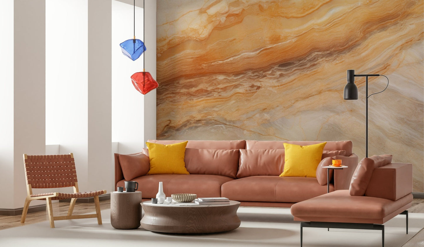 Modern rock pattern on accent wall