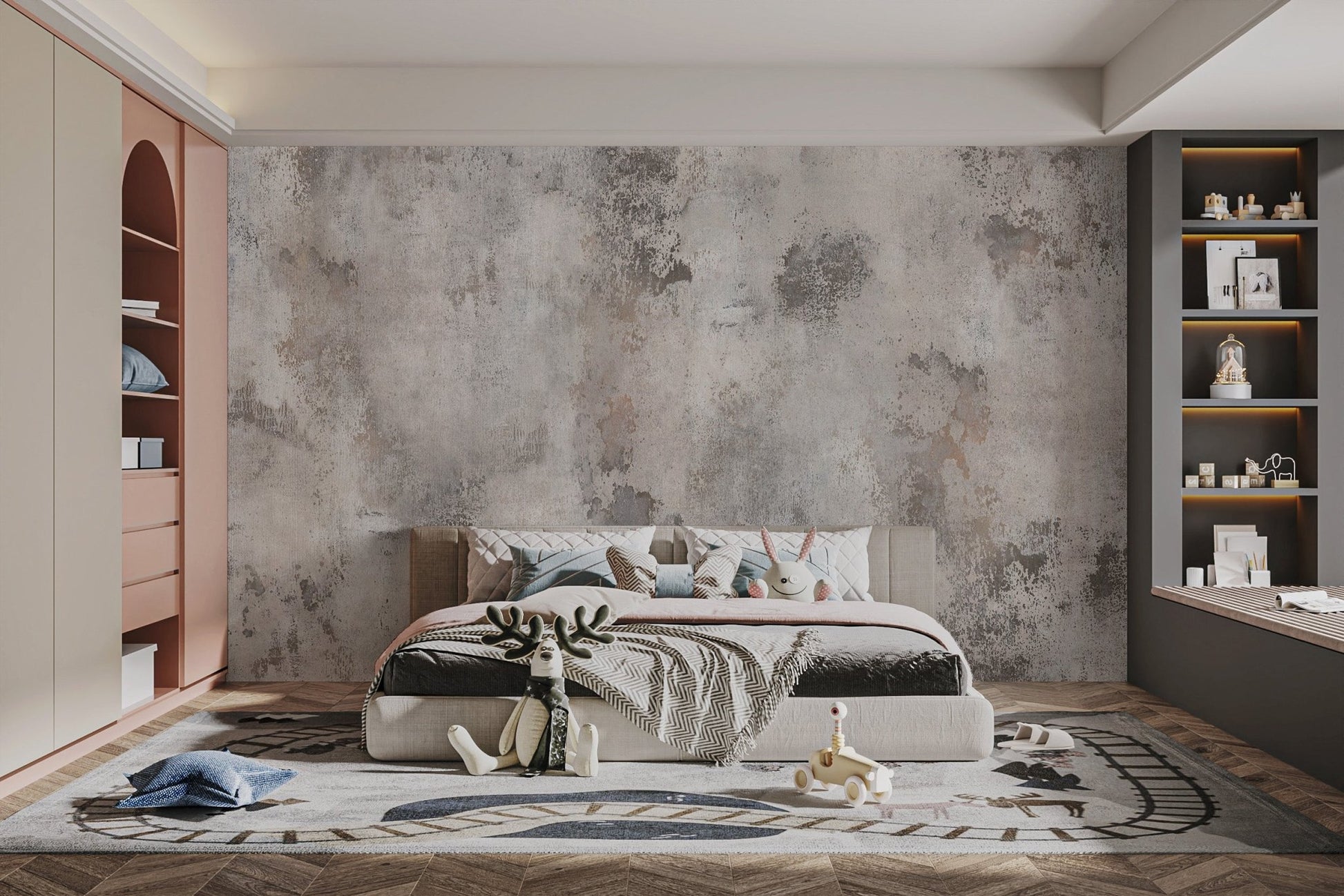 Gray Concrete Wall Mural - Wallanza