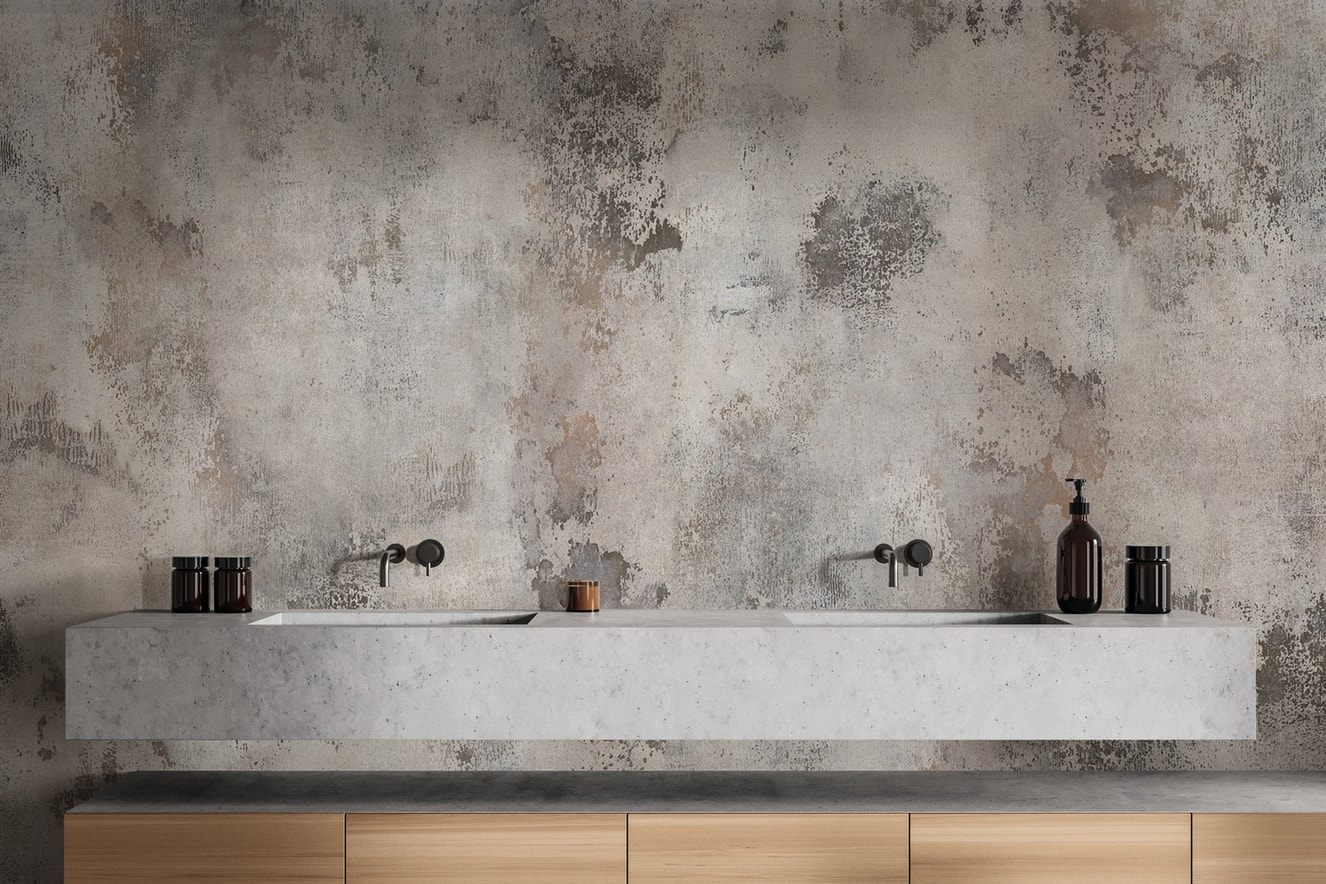 Gray Concrete Wall Mural - Wallanza