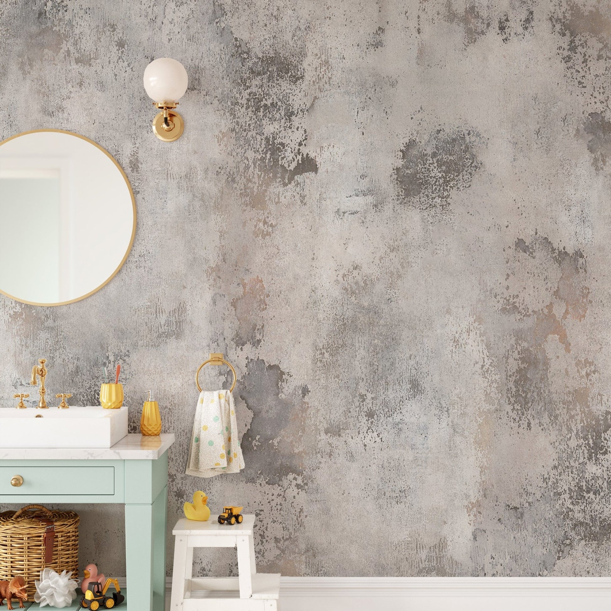 Gray Concrete Wall Mural - Wallanza